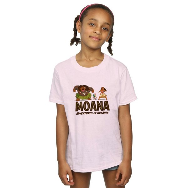 Disney Girls Moana Adventures in Oceania Cotton T-Shirt - Baby Pink