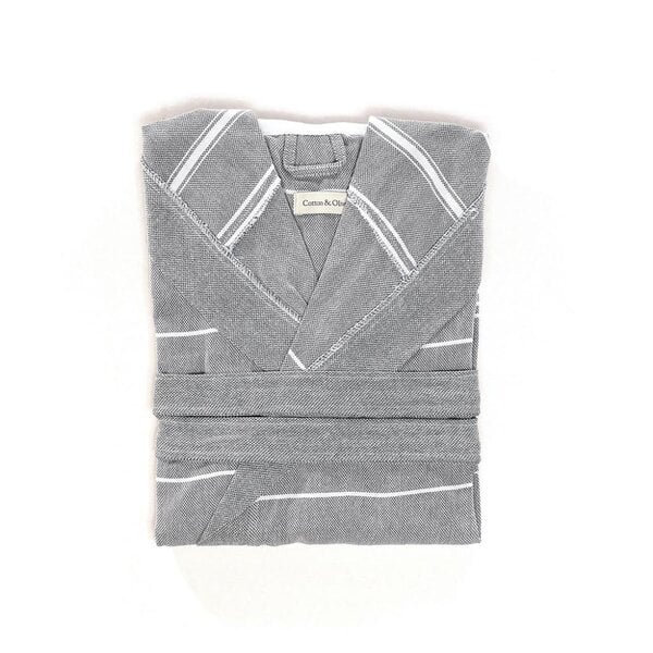 Cotton and Olive New Trendy Unisex Cotton Hammam Robe, Smoke | SECONDS