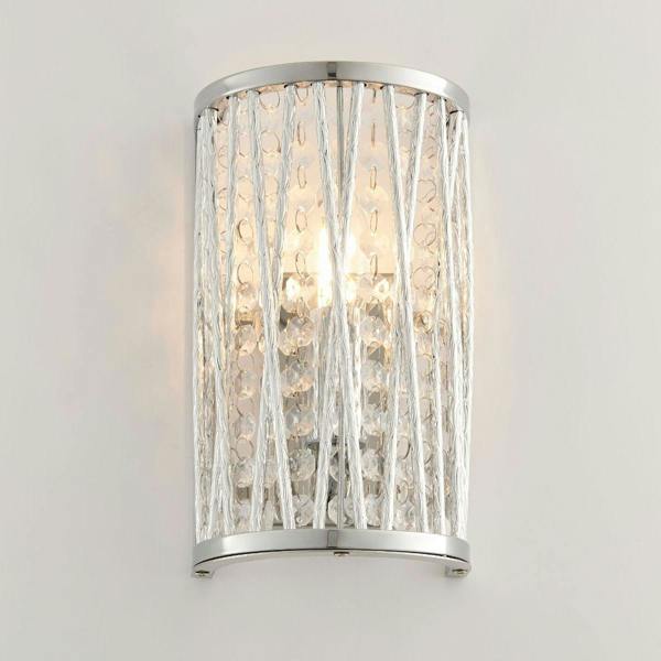 Pagazzi Lighting Marissa Chrome & Crystal Wall Light