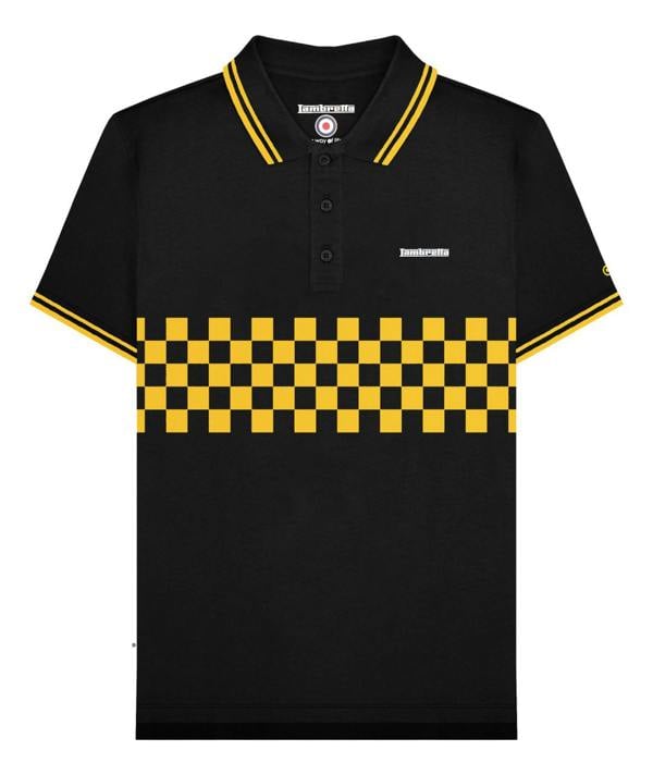Lambretta Mens Classic Retro 2 Tone Mod Ska Casual Polo Shirt