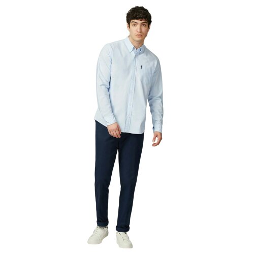 Ben Sherman Mens Signature Oxford Long-Sleeved Shirt - Sky