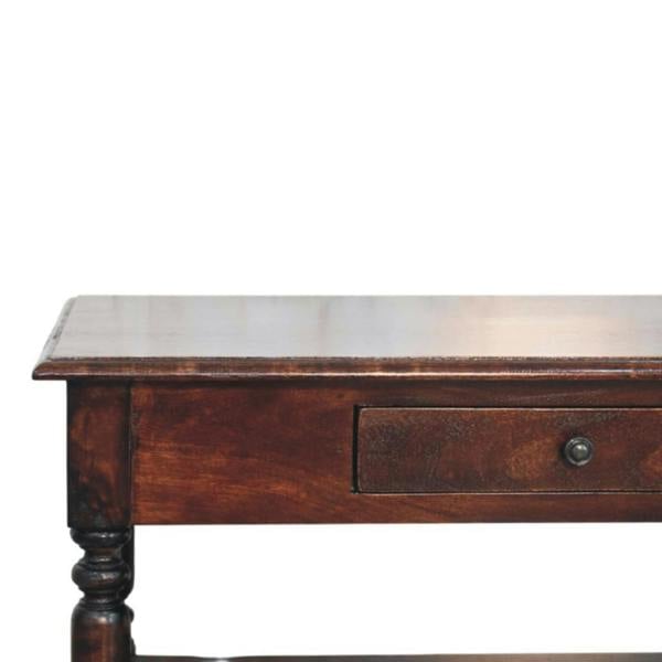 Artisan Furniture Solid Wood Turned Legs Cherry Console Table
