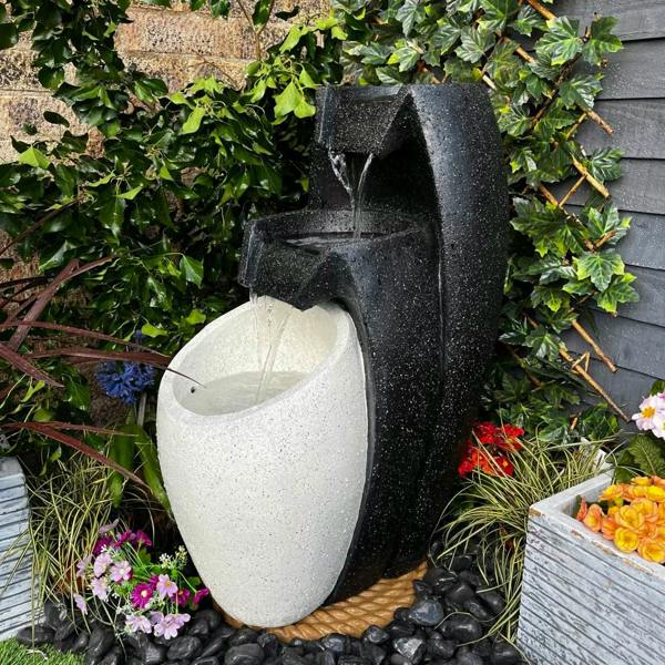 Tranquillity Water Features 3 Flowing Vases Contemporary Solar Water Feature
