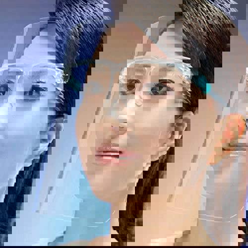 KAV Full Face Protector Shield - Visor with Glasses Frame - Double Sided Anti-Fog Effects, Lightweight- Covering Eyes, Nose, Mouth (Pack of 15)