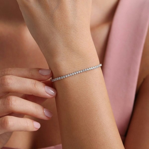 Spero London Sterling Silver Adjustable Tennis Bracelet - 2mm