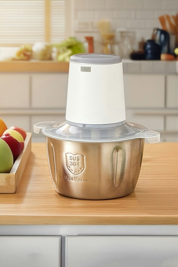 Living and Home 2L Electric Wireless Kitchen Meat Mincer Grinder Stainless Steel Food Processor Vegetable Chopper