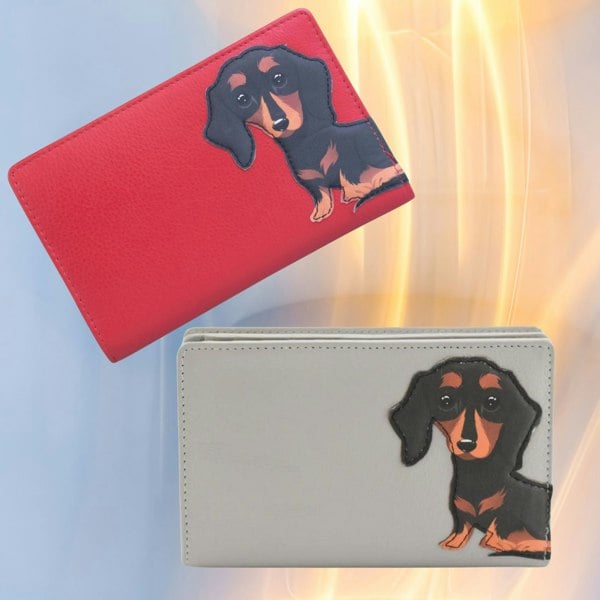 Mala Leather Frank Dachshund Compact RFID Leather Sausage Dog Purse