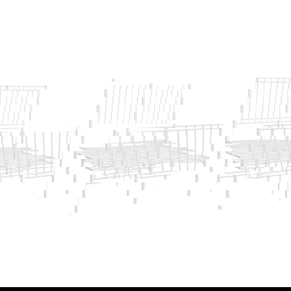 Berkfield Metal Bed Frame with Headboard and Footboard White 180x200 cm