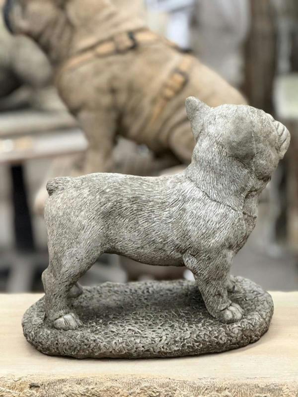 OSN Standing Frenchie Stone Statue Detailed Garden Ornament