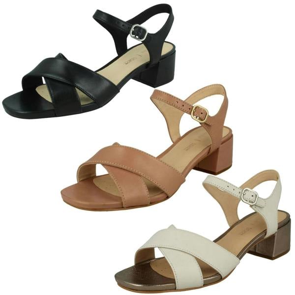 Clarks Ladies Clarks Strappy Heeled Sandals Sheer35 Strap