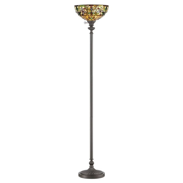 Floor Lamp Tiffany Style Uplighter Tall Base Vintage Bronze LED E27 100W Loops