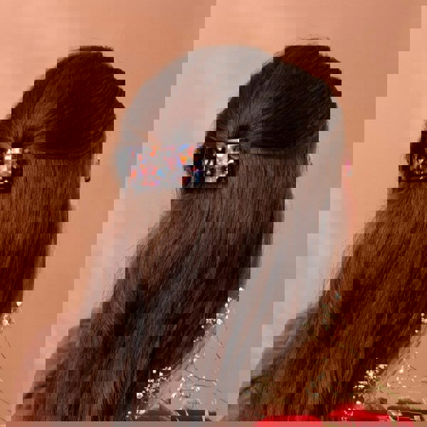 Wide Arched Barrette Clip Handmade French Hair Accessories at Tegen Accessories |Stained Glass