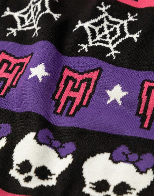 Monster High Womens Multicoloured Skull & Snowflake Fairisle Christmas Jumper