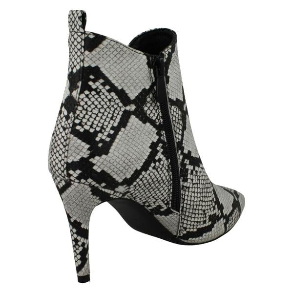 Spot On Ladies Spot On Snake Print Ankle Boots F50990