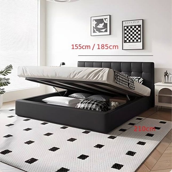 Stella King Size / Super King Size Bed, Black-Weilai Concept
