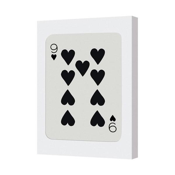 Benjamin Tate Design Canvas Art Print 9 Of Hearts Card Contemporary Wall Decor Handmade UK