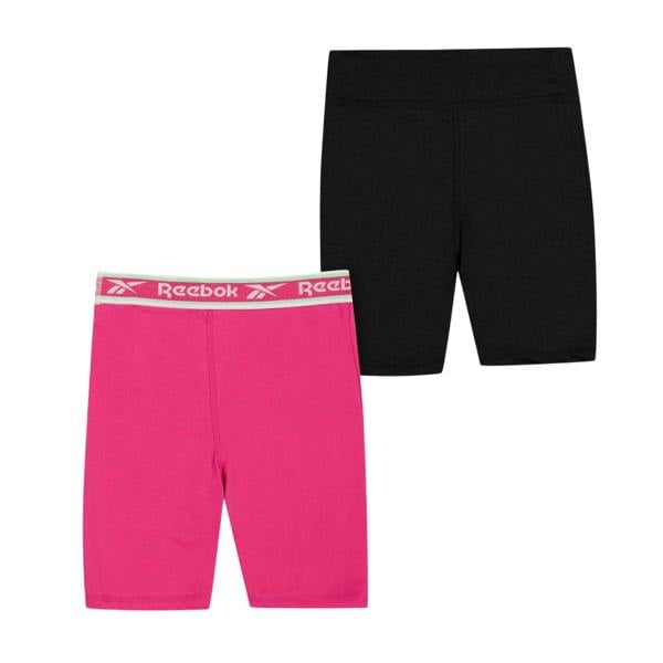 Reebok Girls Shorts (Pack of 2) - Fuchsia/Black - 