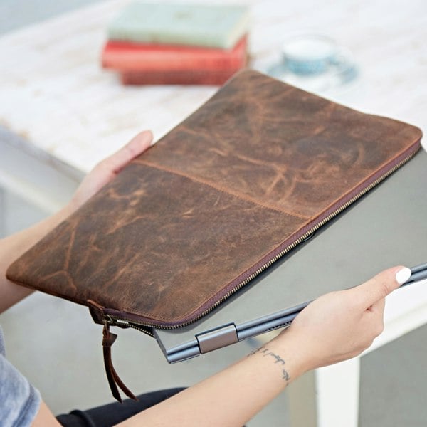Paper High Buffalo Leather 14 inch Laptop Case