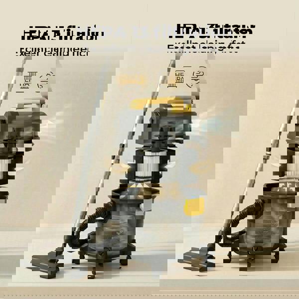 Spector Wet and Dry Cylinder Vacuum Cleaner Powerful Suction HEPA 1000W 15L