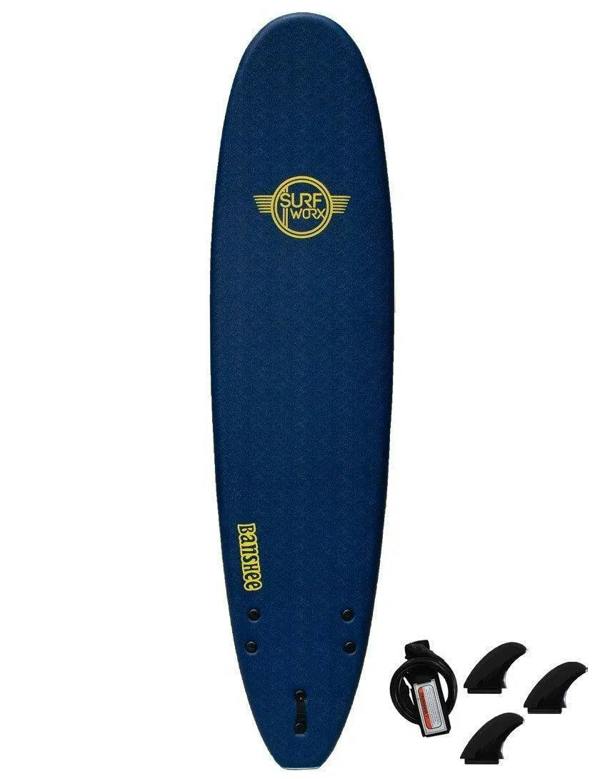 Surfworx Banshee Mini Mal Soft Surfboard 7ft 0 Midnight Blue - Blue - 7'0