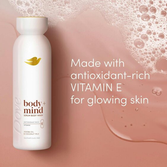 Dove Body + Mind Serum Body Wash Jojoba Oil Antioxidant & Vitamin E, 6x350ml