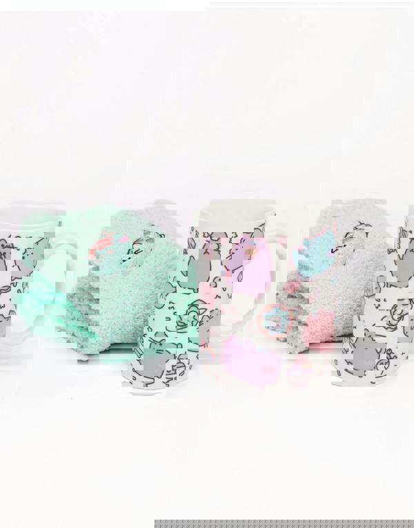 Pusheen Womens Green Multi Character Mug and Sock Gift Set (One Size)