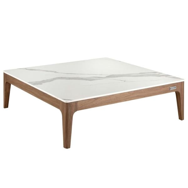 Angel Cerdá Porcelain Marble and Walnut Square Coffee Table 2042