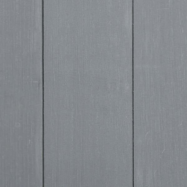 Grey garden shed wall panel with vertical planks and seam lines