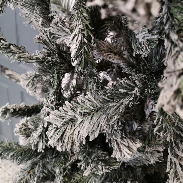 Samuel Alexander 8ft Indoor Flocked PVC Christmas Tree Arch with Snow Tips and Flat Top