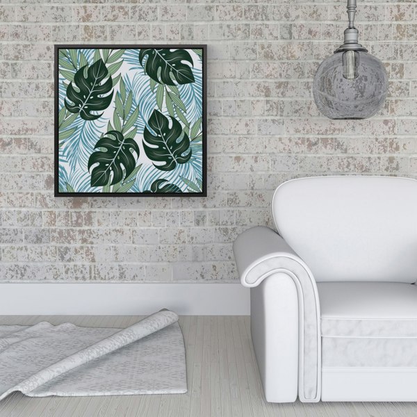 Warren Reed Tropical Pattern And Flowers Framed Canvas