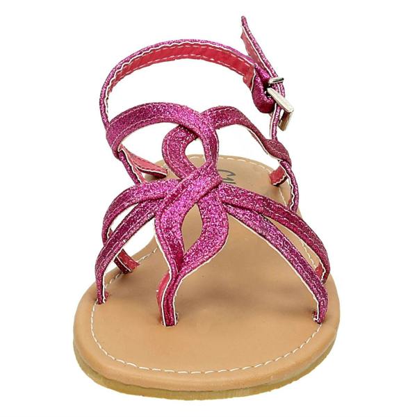 Cutie Girls Cutie Woven Glitter Toe Post Sandals