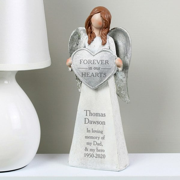 Personalised Memento Company Personalised Forever In Our Hearts Memorial Angel Ornament