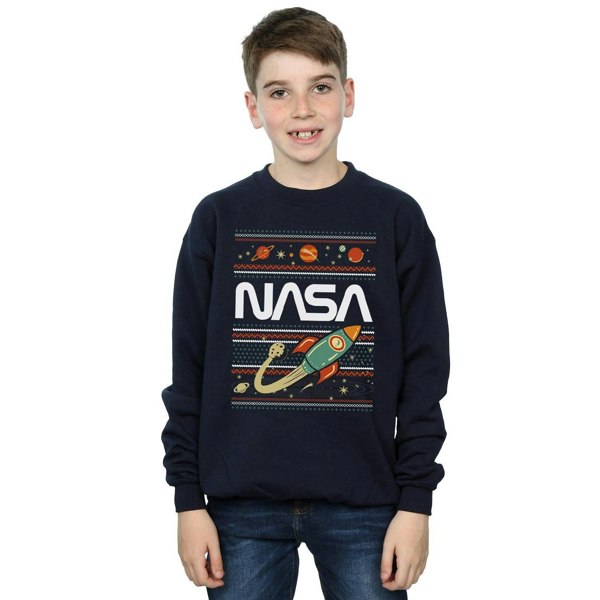 NASA Boys Fair Isle Sweatshirt - Navy Blue