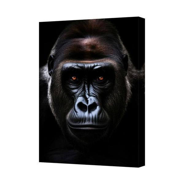 Benjamin Tate Design Gorilla Portrait Canvas Wall Art Black Background Modern Home Decor