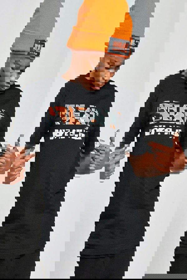 Beat Boyz Club Atmospheric T-Shirt - Black/Orange Geo
