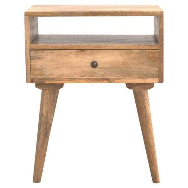 Wyld Haus Modica Rustic Mango Wood Bedside Table with Open Slot