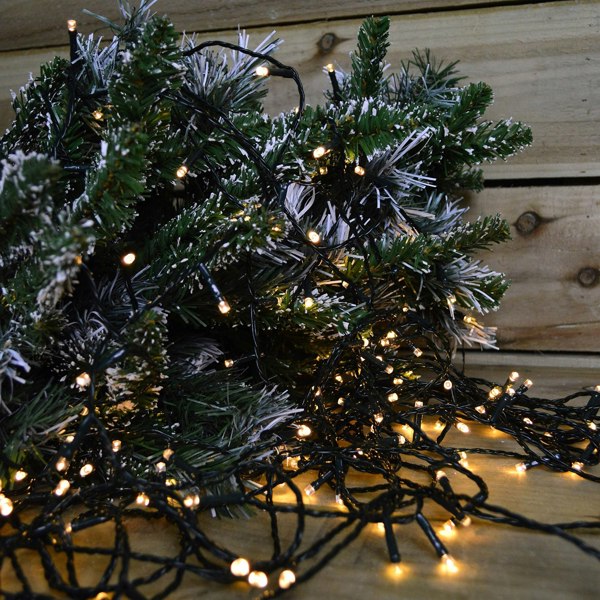 Samuel Alexander 200 LED 16m Indoor Outdoor Christmas Multi Function Mains Operated String Lights with Timer in Warm White