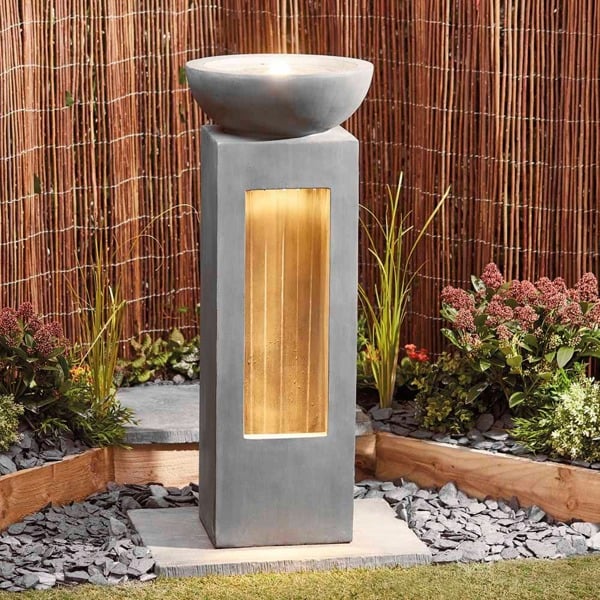 Serenity Garda Falls Outdoor Garden Water Feature with LED Lighting