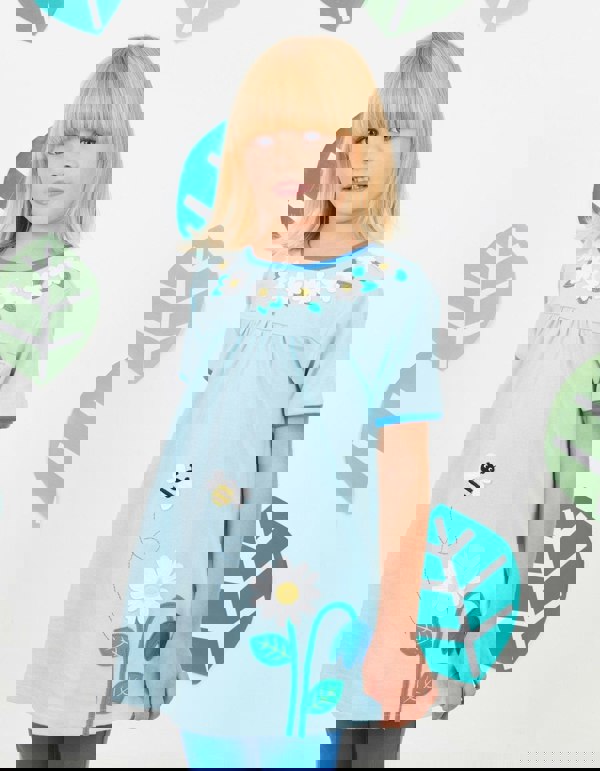 Organic English Garden Applique T-Shirt Dress - Toby Tiger UK Retail