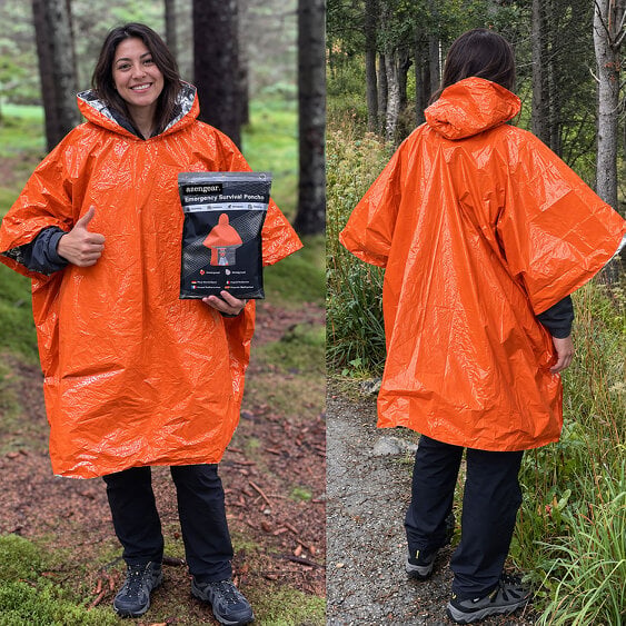 aZengear Reversible Emergency Survival Foil Poncho (4pc)