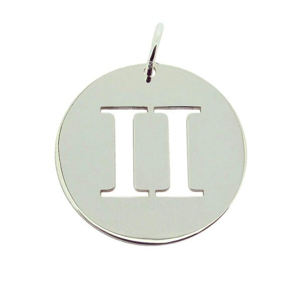 Christopher James of London Sterling Silver 24mm Round Zodiac Pendant With Optional Chain