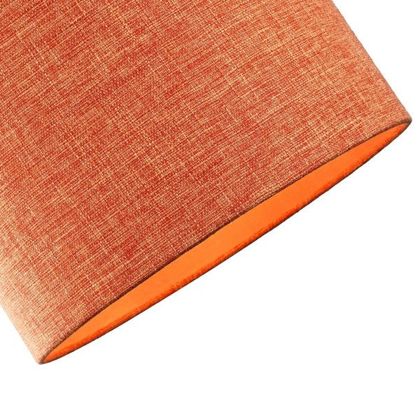 Contemporary and Sleek Orange Natural Linen Fabric Drum Lamp Shade 60w Max Image 3