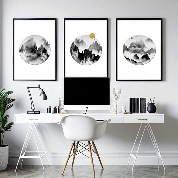 Office desk decor | set of 3 wall art prints