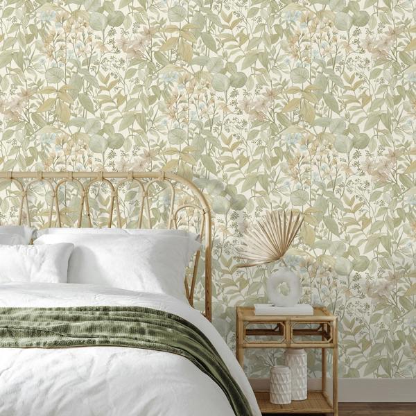 Grandeco Sketch Effect Glade Textured Wallpaper, Sage Green