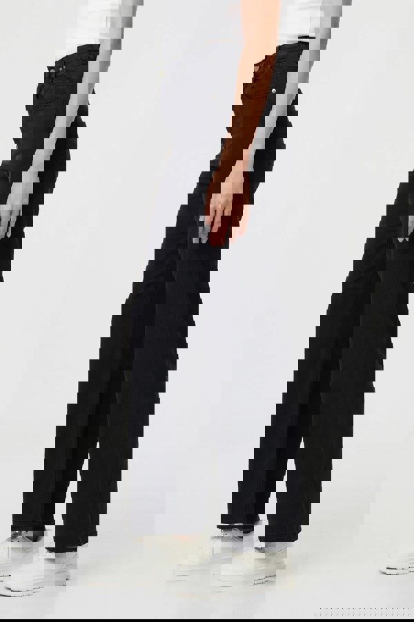 Black | High Waist Relaxed Wide Leg Jeans
