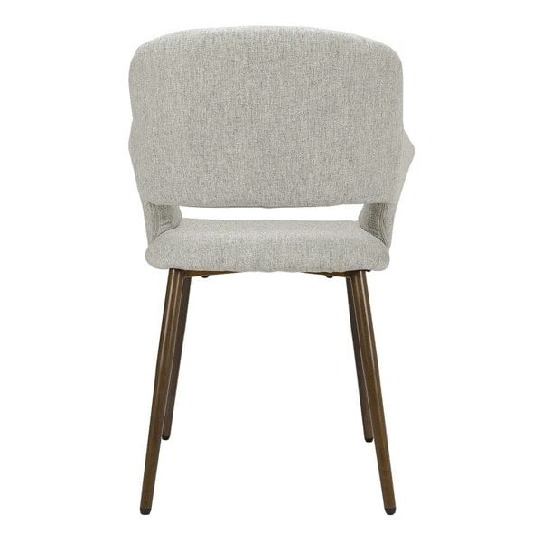 Set of 2 Grey Linen Dining Chair with Metal Legs Dining Chairs Living and Home