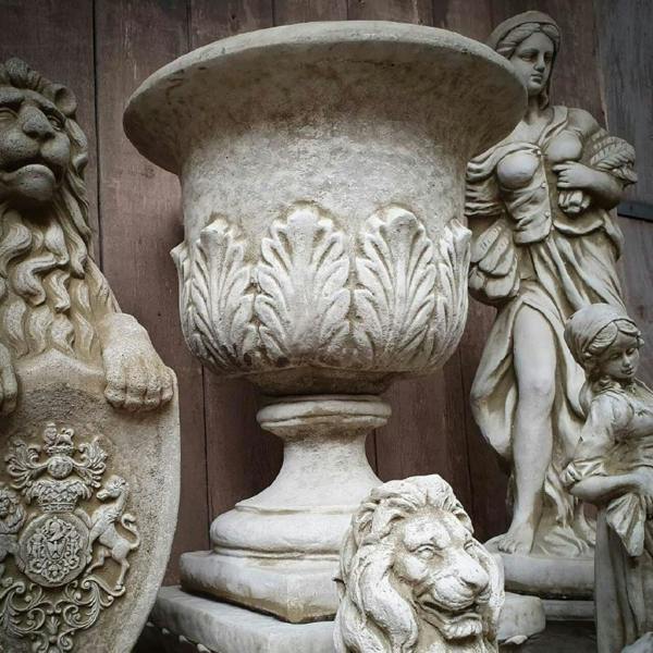 Large Acanthus Leaf Design sandstone Garden Vase