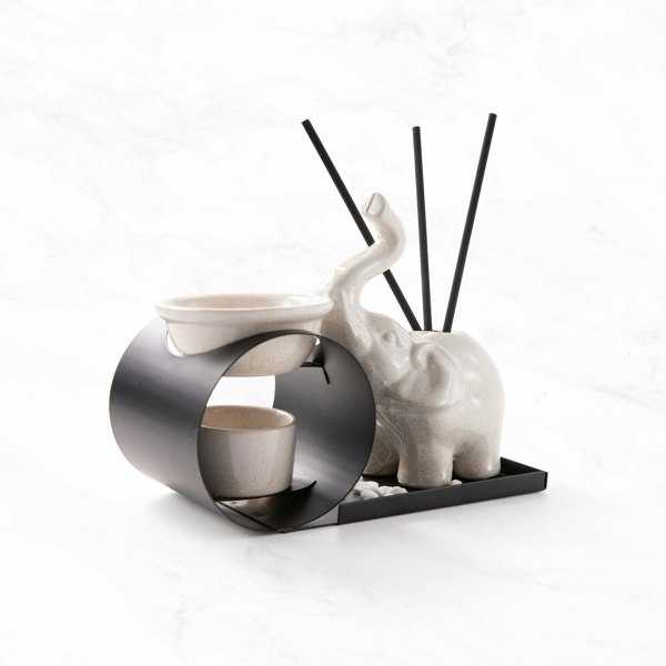 Myga Elephant Aroma Diffuser and Incense Holder Set