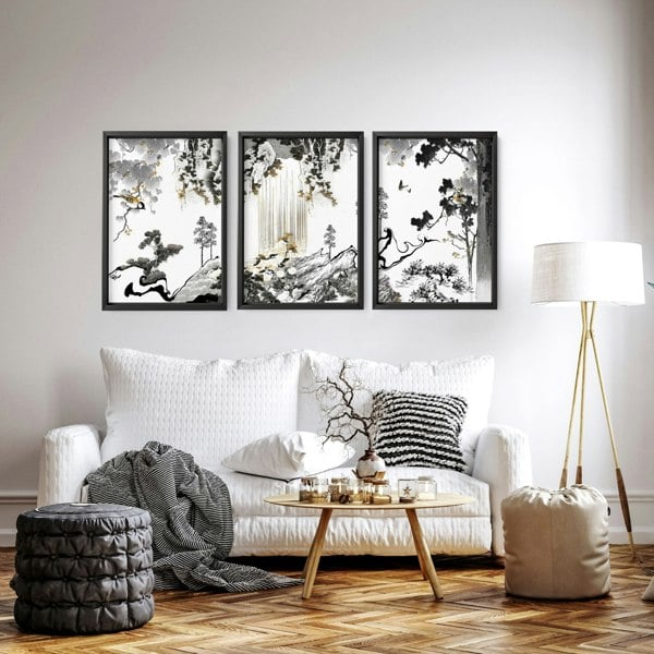 Art Living Room Wall | Set of 3 wall art prints