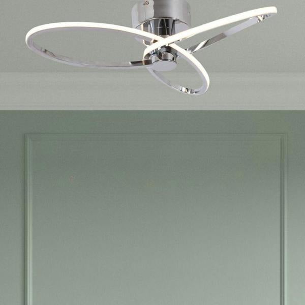 Pagazzi Lighting Reggie Polished Chrome LED Semi Flush Ceiling Light